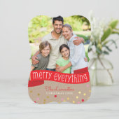 フォトホリデーバナースタイリッシュ金ゴールド紙吹雪 シーズンカード (スタンド正面)