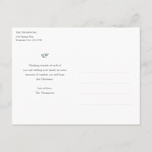 フォトホリデーパーソナライズされたはがきテンプレート シーズンポストカード (裏面)