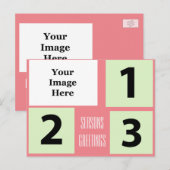 フォトホリデーピンクのグリーティングポストカード シーズンポストカード (正面/裏面)