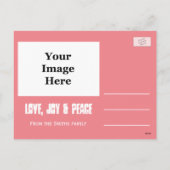 フォトホリデーピンクのグリーティングポストカード シーズンポストカード (裏面)