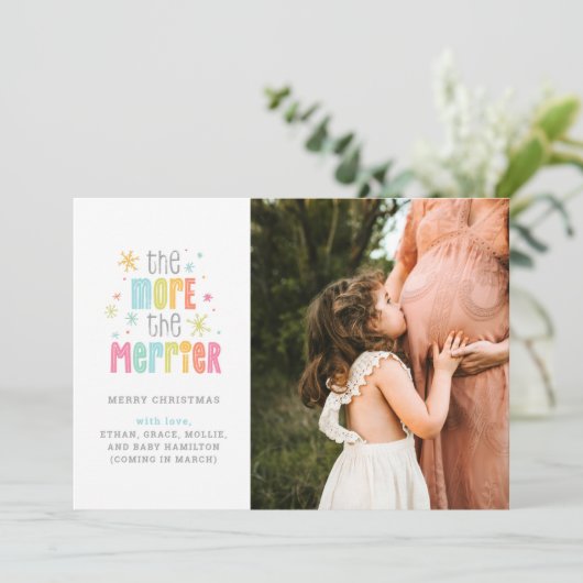 フォトホリデーメリー妊娠の増加 案内状 (スタンド正面)