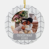 フォトホリデーモダンズクリスマス セラミックオーナメント (正面)