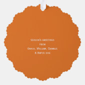 フォトホリデーリースパーソナライズされたクリスマス オーナメントカード (裏面)