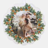 フォトホリデーリースパーソナライズされたクリスマス オーナメントカード (正面)