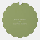 フォトホリデーリースパーソナライズされたクリスマス オーナメントカード (裏面)