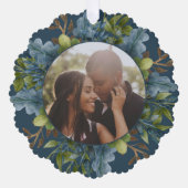 フォトホリデーリースパーソナライズされたクリスマス オーナメントカード (正面)