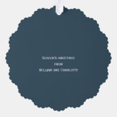 フォトホリデーリースパーソナライズされたクリスマス オーナメントカード (裏面)