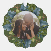 フォトホリデーリースパーソナライズされたクリスマス オーナメントカード (正面)