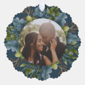 フォトホリデーリースパーソナライズされたクリスマス オーナメントカード (正面)