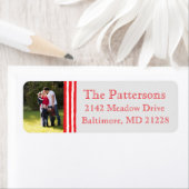 フォトホリデー差出人住所ラベルストライプの：写真 ラベル (インサイチュ)