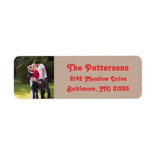 フォトホリデー差出人住所ラベル：クラフトカラー ラベル (正面)