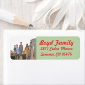 フォトホリデー差出人住所ラベル：赤と緑 ラベル (インサイチュ)