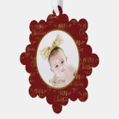 フォトホリデー紙クリスマスオーナメントカード オーナメントカード (左)