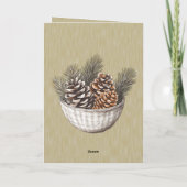 フォトホリデー素朴パインフラットサンキューカード サンキューカード (裏面)