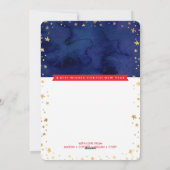 フォトホリデー金ゴールド信じ魔法のクリスマス シーズンカード (裏面)