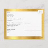 フォトホリデー黒板ブラシ付きタイプの金ゴールドjoy シーズンポストカード (裏面)