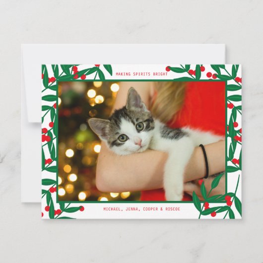 フォトホリデー |クリスマスホリー&ベリーノエル シーズンカード (正面)