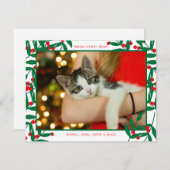 フォトホリデー |クリスマスホリー&ベリーノエル シーズンカード (正面/裏面)