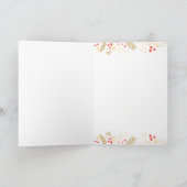 フォトホリデー |ゴールデンクリスマスホリー&ベリー シーズンカード (内部)