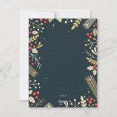 フォトホリデー |ゴールデンクリスマスホリー&ベリー シーズンカード (裏面)