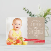 フォトホリデー モダンな遊び心のあるタイプ ラスティック クラフト シーズンカード (スタンド正面)