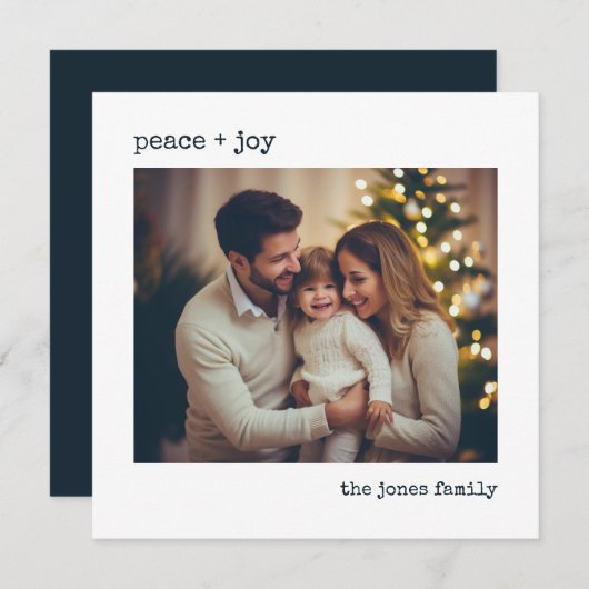 フォトホリミニマルティパーソナライズされたーカード シーズンカード (正面/裏面)