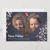 フォトホリモダンーベリーハッピーホリデー シーズンカード (正面)