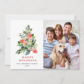フォトホリーベリークリスマスツリーの挨拶 シーズンカード (正面)