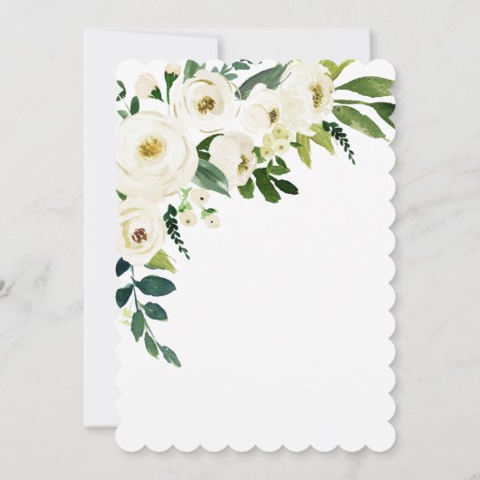 フォトホワイトウォーター色の花のお祝いの生活 招待状 (裏面)