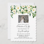 フォトホワイトウォーター色の花のお祝いの生活 招待状 (正面)