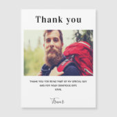 フォトホワイトガイ高級サンキューカード磁石 (正面)