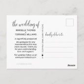 フォトホワイトスクリプトの日付の結婚変更 ポストカード (裏面)