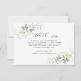 フォトホワイトフローラグリーン金ゴールドの愛の記憶 サンキューカード