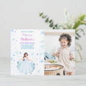 フォトホワイトプリンセス誕生日招待状 招待状 (スタンド正面)