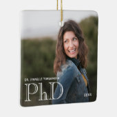 フォトホワイトワード博士号の学位年卒業 セラミックオーナメント (右)