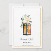 フォトホワイト素朴フローララ結婚ンタン 招待状 (裏面)