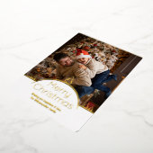 フォトホワイト金ゴールドラインファミリークリスマス 箔シーズンカード (回転した状態)