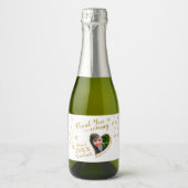 フォトホワイト金ゴールド2023年卒業お願い スパークリングワインラベル (正面)