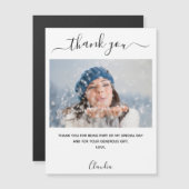 フォトホワイト高級サンキューカード磁石 (正面/裏面)