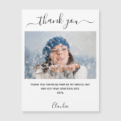 フォトホワイト高級サンキューカード磁石 (正面)