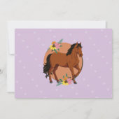 フォトホースライディングパーティー招待状ポニーパープル 招待状 (裏面)