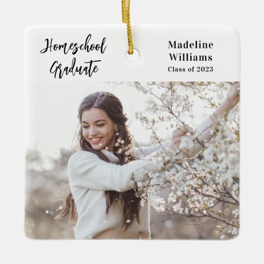 フォトホームスクール卒業 セラミックオーナメント (正面)