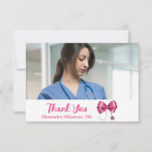 フォトボウ聴診器看護学校卒業生 サンキューカード (正面)