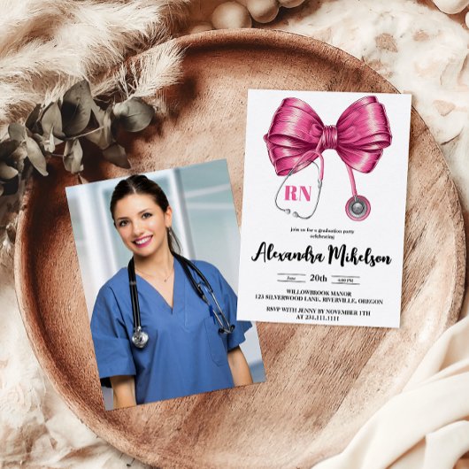 フォトボウ聴診器看護学校卒業生 招待状