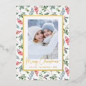 フォトボタニカルフォイルホリデーカード 箔シーズンカード (正面)