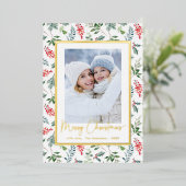 フォトボタニカルフォイルホリデーカード 箔シーズンカード (立ち正面)