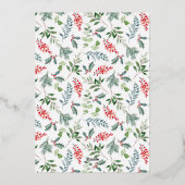 フォトボタニカルフォイルホリデーカード 箔シーズンカード (裏面)