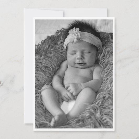 フォトボタニカルフローラモノグラムレターA誕生 案内状 (裏面)