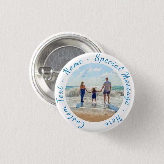 フォトボタンギフトとカスタム文字 缶バッジ (正面&裏面)