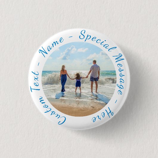 フォトボタンギフトとカスタム文字 缶バッジ (正面)